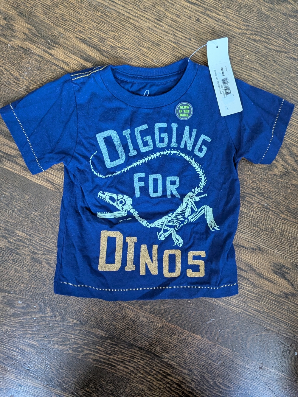 Peek Baby Digging for Dinos Tee 6-12M NWT Glow in Dark Dinosaur Rare